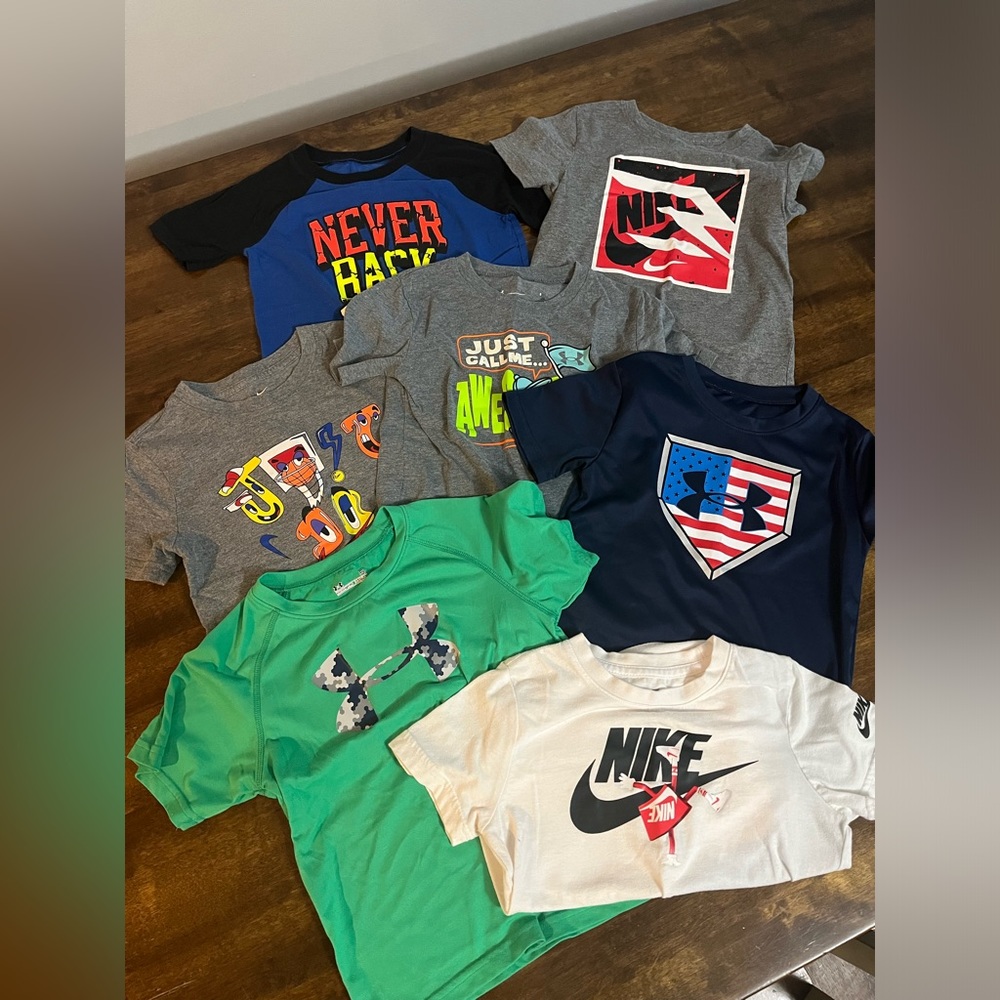 Lot (7) of athletic tops. Nike + UA